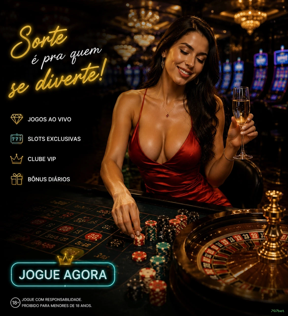 Imagem promocional da 707bet mostrando a plataforma e suas vantagens